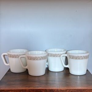 Pyrex Woodland Brown Mugs Cups Vintage Kitchenware